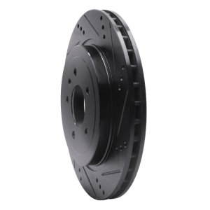 Cadillac CTS Brake Rotor (1) - Rear Right - R1 Concepts - Drilled & Slotted - Black - `05-`11